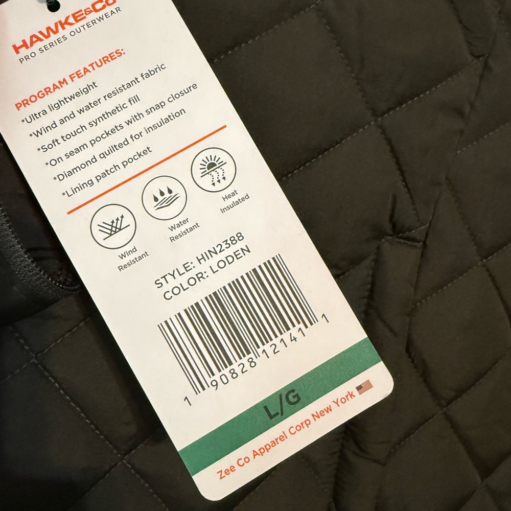 Hawke & Co Quilted Olive Green Vest with Orange Lining - Picture 4 of 4